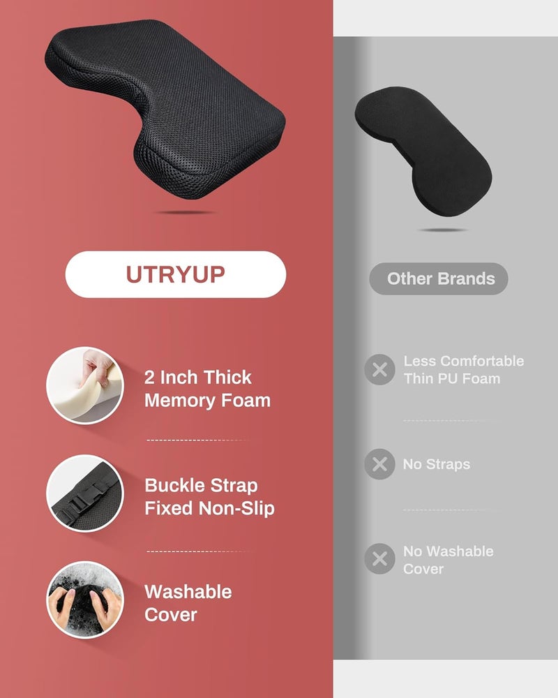 UTRYUP Rowing Machine Seat Cushion, Custom Memory Foam for Perfectly Fit, Washable Cover with Anti-Slip Fastening Strap, Compatible & Concept 2 and Other Row Machines - Rower Accessories Black - Image 5